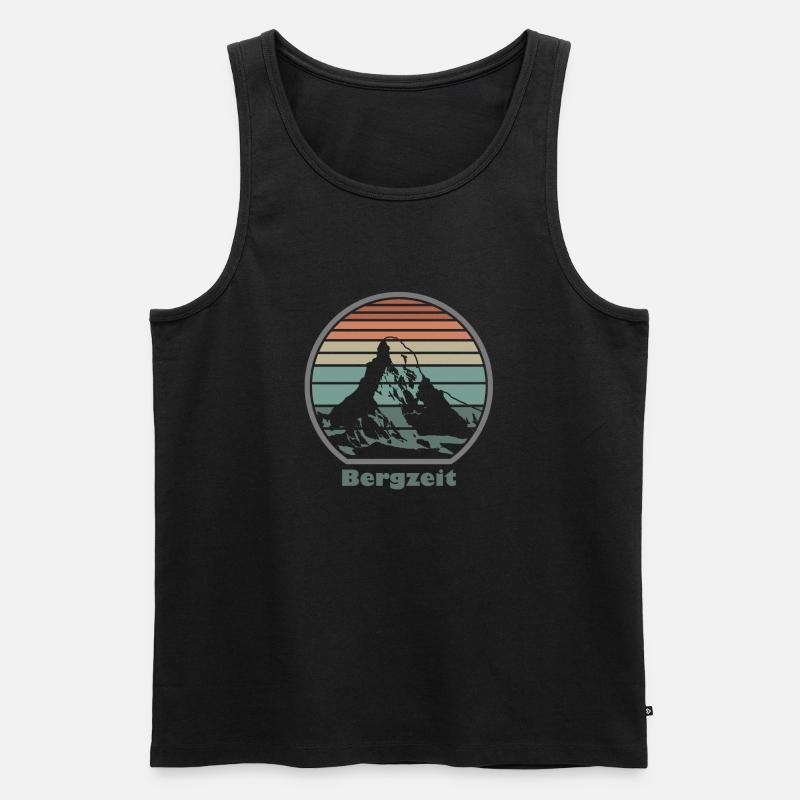 Bergzeit Retro - Männer Premium Bio Tank Top - Schwarz