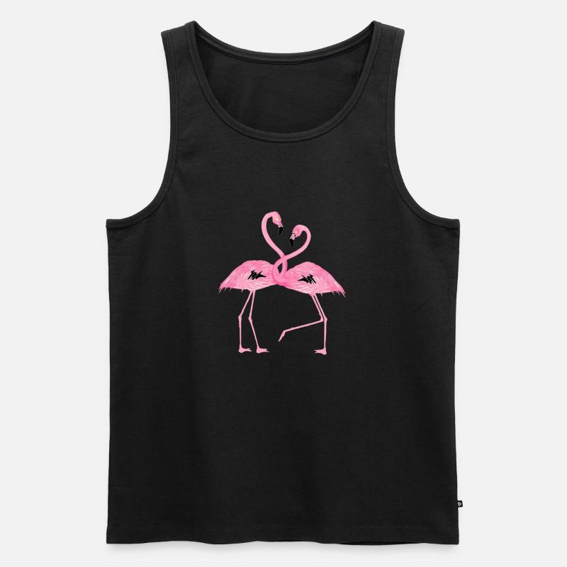 flamant pink design - Männer Premium Bio Tank Top - Schwarz