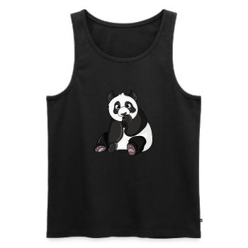 Panda Bear - Men's Premium Organic Tank Top - black - Front - AI Model Male 178 light (178cm)