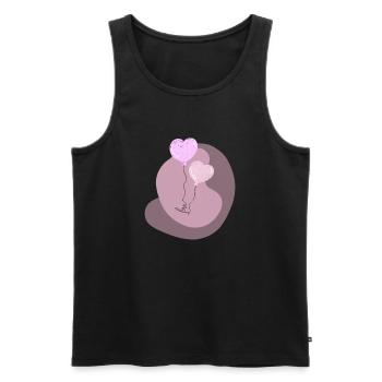 Love Schriftzug 2 Luftballons Herzballons Spruch - Männer Premium Bio Tank Top - Schwarz - Vorne - AI Model Male 178 light (178cm)
