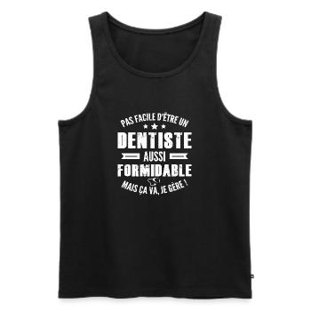 dentiste formidable - Débardeur bio Premium Homme - noir - Devant - Michal (187cm)