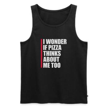 pizza thinks about me - Men's Premium Organic Tank Top - black - Front - Michal (187cm)