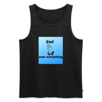 God over everything - Men's Premium Organic Tank Top - black - Front - AI Model Male 178 light (178cm)
