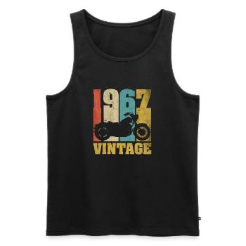 1967 Jahrgang Geburtstag Biker Motorrad Geschenk - Männer Premium Bio Tank Top - Schwarz - Vorne - Michal (187cm)