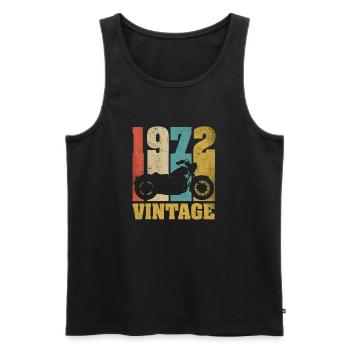 1972 Jahrgang Geburtstag Biker Motorrad Geschenk - Männer Premium Bio Tank Top - Schwarz - Vorne - Michal (187cm)