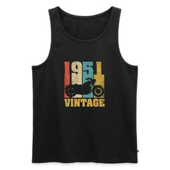 1951 Jahrgang Geburtstag Biker Motorrad Geschenk - Männer Premium Bio Tank Top - Schwarz - Vorne - Michal (187cm)