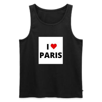 I LOVE PARIS - Débardeur bio Premium Homme - noir - Devant - Michal (187cm)