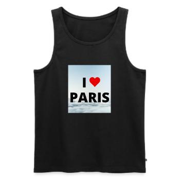 I LOVE PARIS 2 - Men's Premium Organic Tank Top - black - Front - AI Model Male 178 light (178cm)