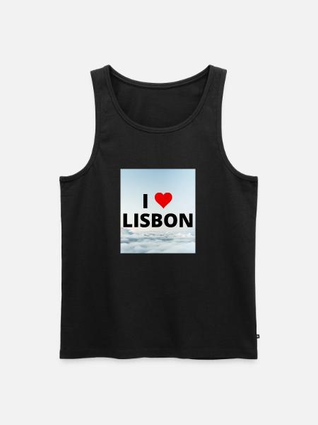 I LOVE LISBON - Men's Premium Organic Tank Top - black