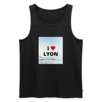 I LOVE LYON - Men's Premium Organic Tank Top - black - Front - AI Model Male 178 light (178cm)