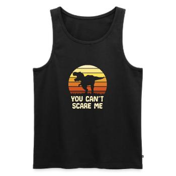 T-Rex - Tu ne peux pas me faire peur - Dinosaures - Débardeur bio Premium Homme - noir - Devant - Michal (187cm)