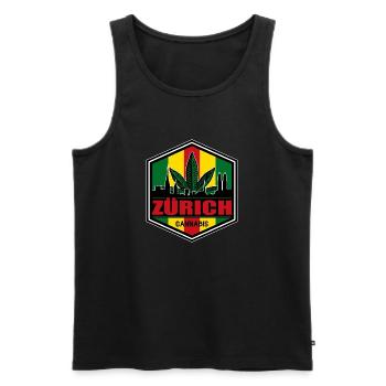 Zürich - Männer Premium Bio Tank Top - Schwarz - Vorne - Michal (187cm)