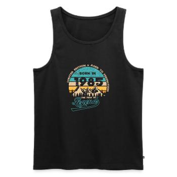 Legends 1985 - Men's Premium Organic Tank Top - black - Front - Michal (187cm)