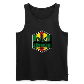 Cannabis - Männer Premium Bio Tank Top - Schwarz - Vorne - Michal (187cm)