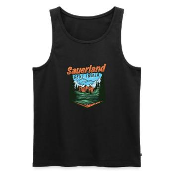 Sauerland geht immer Sauerländer Urlaub NRW - Männer Premium Bio Tank Top - Schwarz - Vorne - AI Model Male 178 light (178cm)