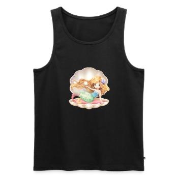 mermaid mermaid shell girl - Men's Premium Organic Tank Top - black - Front - AI Model Male 178 light (178cm)