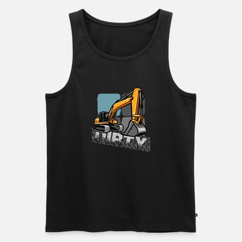 bagger "baggerfahrer gräbt löcher" - Männer Premium Bio Tank Top - Schwarz