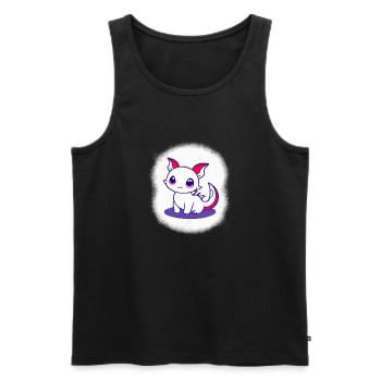 Cartoon Drache Feuer Fantasie Comic Drachen 11 - Männer Premium Bio Tank Top - Schwarz - Vorne - AI Model Male 178 light (178cm)