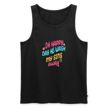 Christliche Bibelverse - Jesus hat uns vergeben - Männer Premium Bio Tank Top - Schwarz - Vorne - AI Model Male 178 light (178cm)