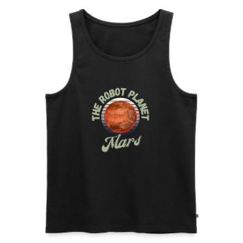 The Robot Planet - Mars - Men's Premium Organic Tank Top - black - Front - AI Model Male 178 light (178cm)