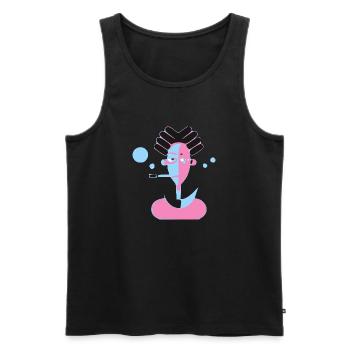 The Man with the Pipe - Men's Premium Organic Tank Top - black - Front - AI Model Male 178 light (178cm)