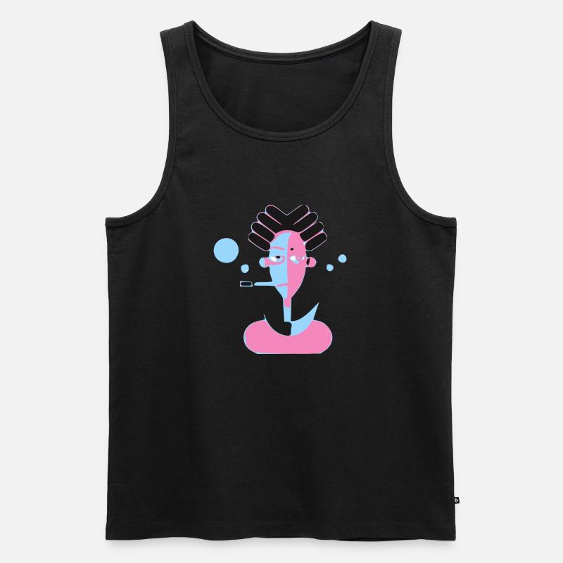 Der Mann mit der Pfeife - Männer Premium Bio Tank Top - Schwarz