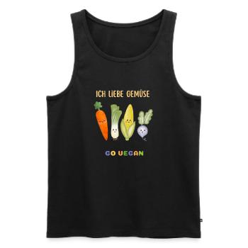 I love vegetables | Vegan Kids Veggie | Gift - Men's Premium Organic Tank Top - black - Front - Michal (187cm)