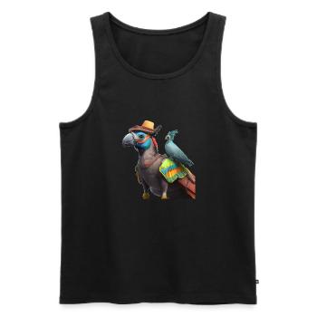 Parrot with buddy gift - Men's Premium Organic Tank Top - black - Front - AI Model Male 178 light (178cm)