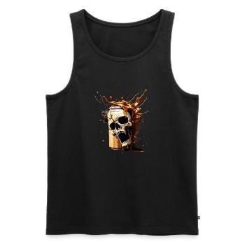 Explosion de bière Skull - Débardeur bio Premium Homme - noir - Devant - AI Model Male 178 light (178cm)