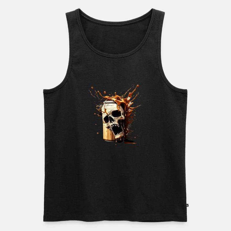 Totenkopf Bier Explosion - Männer Premium Bio Tank Top - Schwarz
