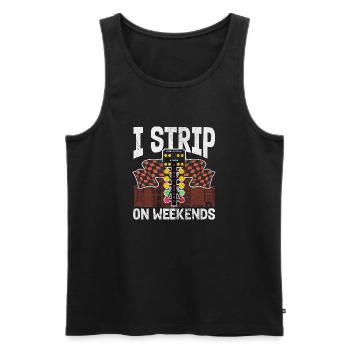 I strip on weekends | Drag racing - Männer Premium Bio Tank Top - Schwarz - Vorne - AI Model Male 178 light (178cm)