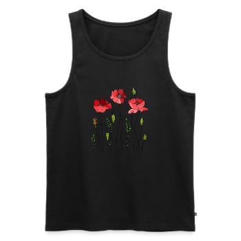 Fleur - Débardeur bio Premium Homme - noir - Devant - Michal (187cm)