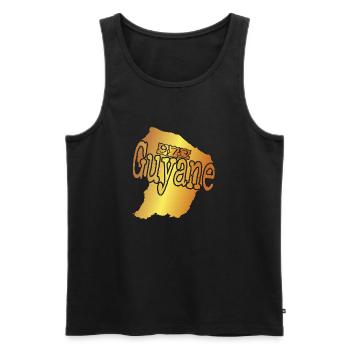 Belle idee cadeau pour Guyanais carte de la Guyane - Débardeur bio Premium Homme - noir - Devant - AI Model Male 178 light (178cm)