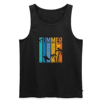 Summer Vibes Surfer - Männer Premium Bio Tank Top - Schwarz - Vorne - AI Model Male 178 light (178cm)