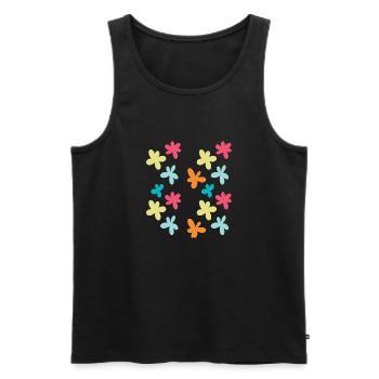 fleurs colorées - Débardeur bio Premium Homme - noir - Devant - AI Model Male 178 light (178cm)