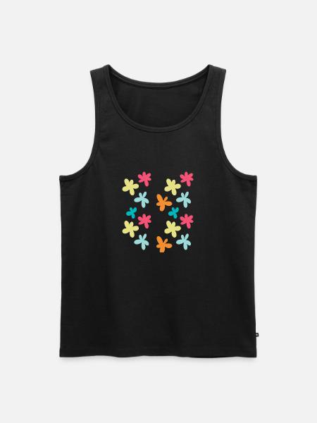 Bunte Blumen - Männer Premium Bio Tank Top - Schwarz