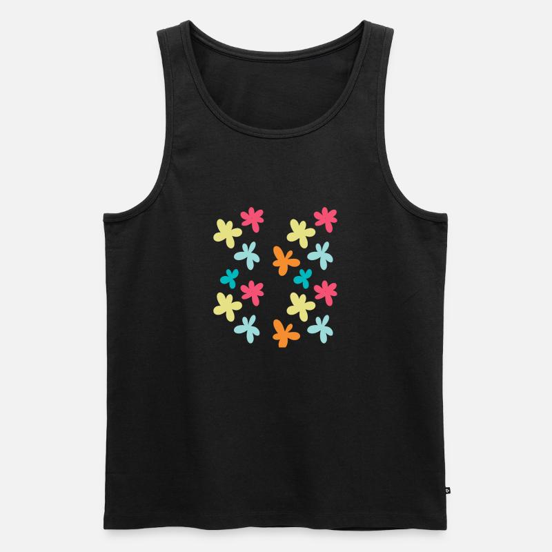 Bunte Blumen - Männer Premium Bio Tank Top - Schwarz