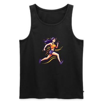 Run - Men's Premium Organic Tank Top - black - Front - Michal (187cm)