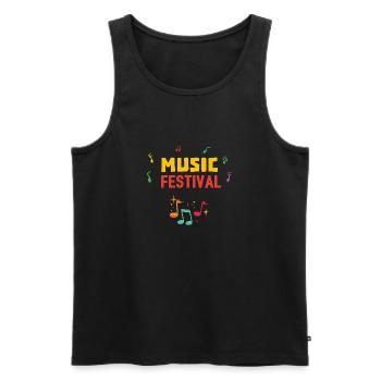 Music festival - Débardeur bio Premium Homme - noir - Devant - AI Model Male 178 light (178cm)
