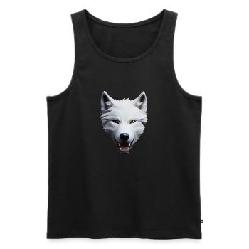 Wolf - Männer Premium Bio Tank Top - Schwarz - Vorne - Michal (187cm)
