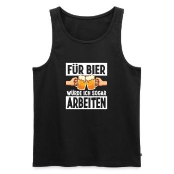 Bier Trinken Sprüche Arbeiten Faul Belohnung - Männer Premium Bio Tank Top - Schwarz - Vorne - AI Model Male 178 light (178cm)