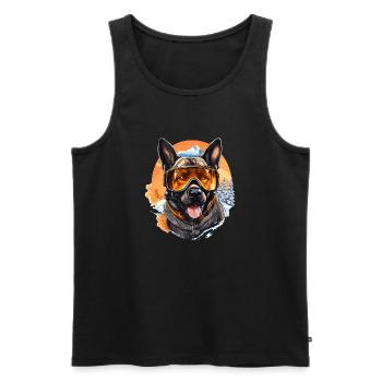 Shepherd's Snowy Portrait: Winterausrüstung Halloween - Männer Premium Bio Tank Top - Schwarz - Vorne - AI Model Male 178 light (178cm)