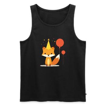 Fuchsparty - Fuchs - Männer Premium Bio Tank Top - Schwarz - Vorne - AI Model Male 178 light (178cm)