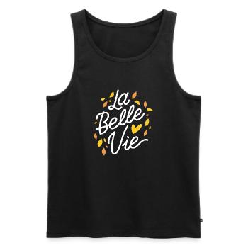 La belle vie - Débardeur bio Premium Homme - noir - Devant - AI Model Male 178 light (178cm)