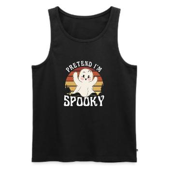 Costume d’Halloween fantôme groovy mignon, faire semblant que je suis - Débardeur bio Premium Homme - noir - Devant - Michal (187cm)
