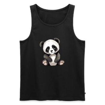 Filo, der Baby-Panda - Männer Premium Bio Tank Top - Schwarz - Vorne - Michal (187cm)