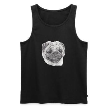 Mops Mops 2 - Männer Premium Bio Tank Top - Schwarz - Vorne - Michal (187cm)