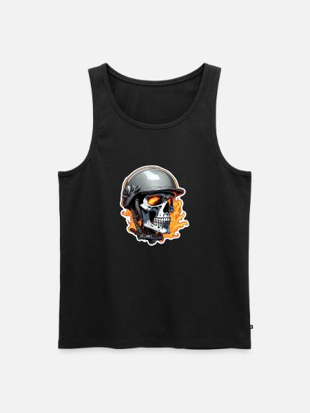 Skull - Skeleton - Skull - Motorcycle Helmet - Men's Premium Organic Tank Top - black