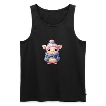 Winter Magic Piglet Design - Men's Premium Organic Tank Top - black - Front - AI Model Male 178 light (178cm)