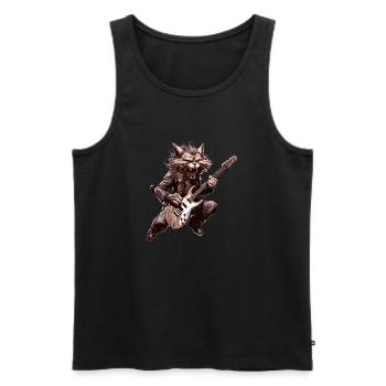 Haustiere, Niedlich, Katze, Tier, Katze, Lustige Musik, Gitarre - Männer Premium Bio Tank Top - Schwarz - Vorne - AI Model Male 178 light (178cm)